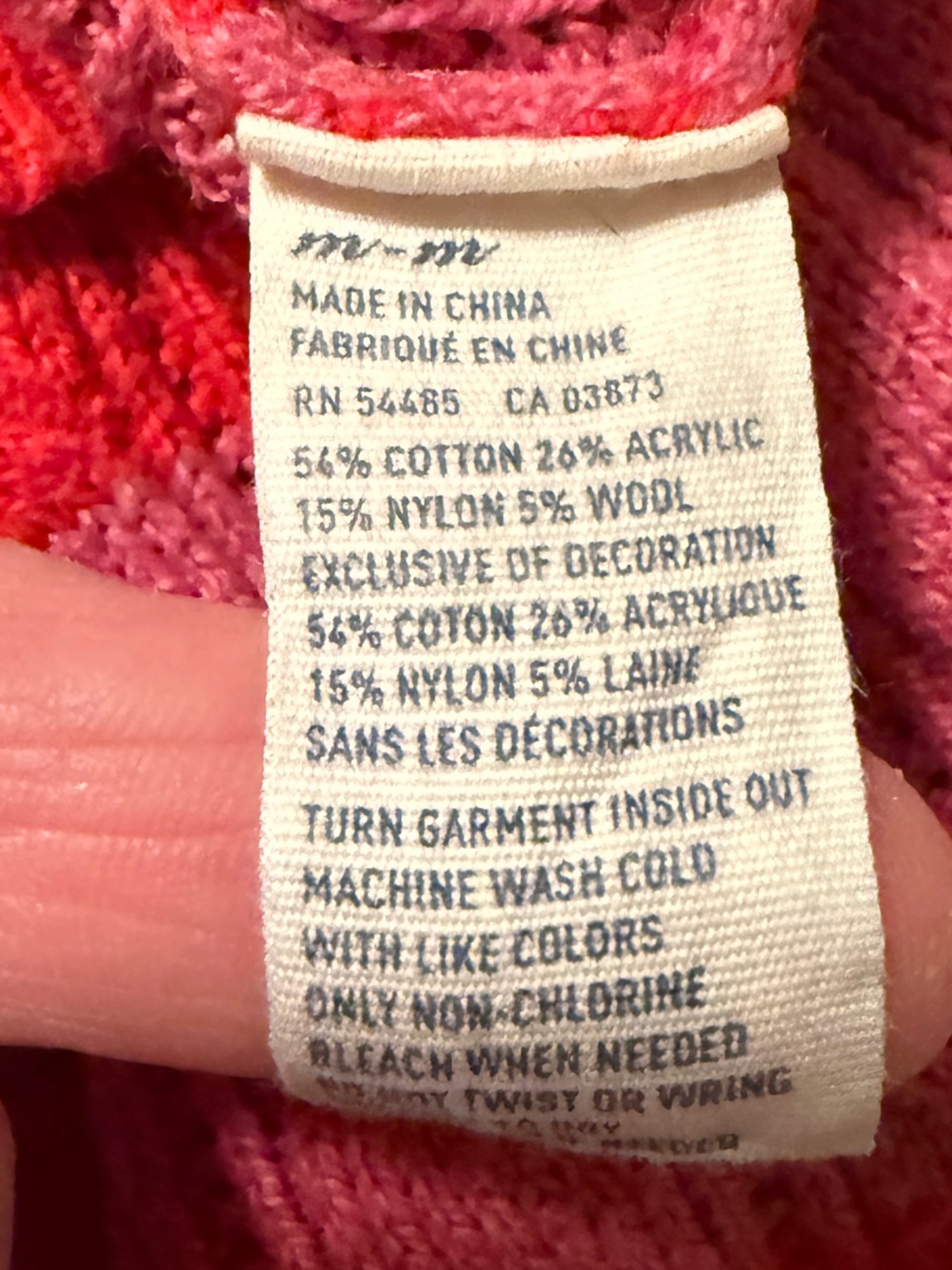American Eagle Outfitters Red and Pink Striped V-Neck Sweater - Picture 5 of 6